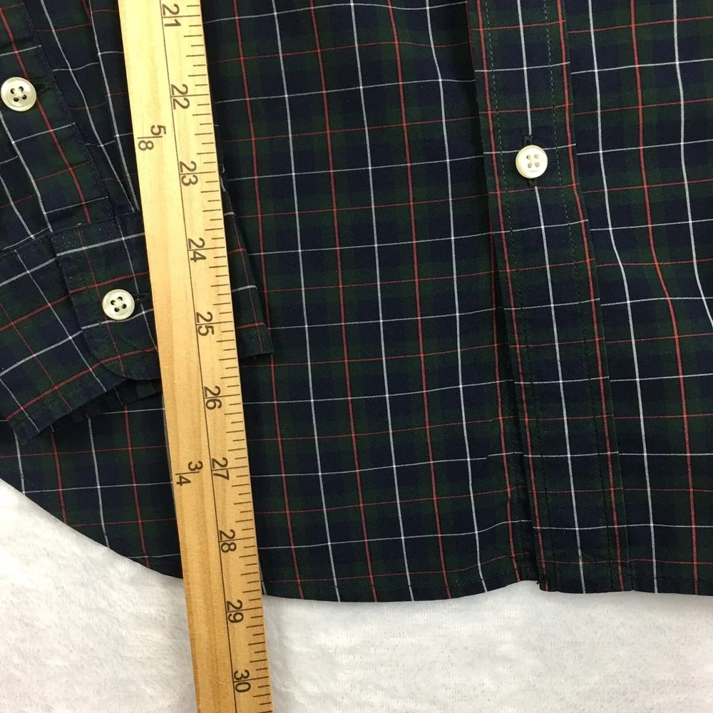 Ralph Lauren Shirt Boys XL (18-20) Navy Blue/Hunter Green Check Long Sleeves
